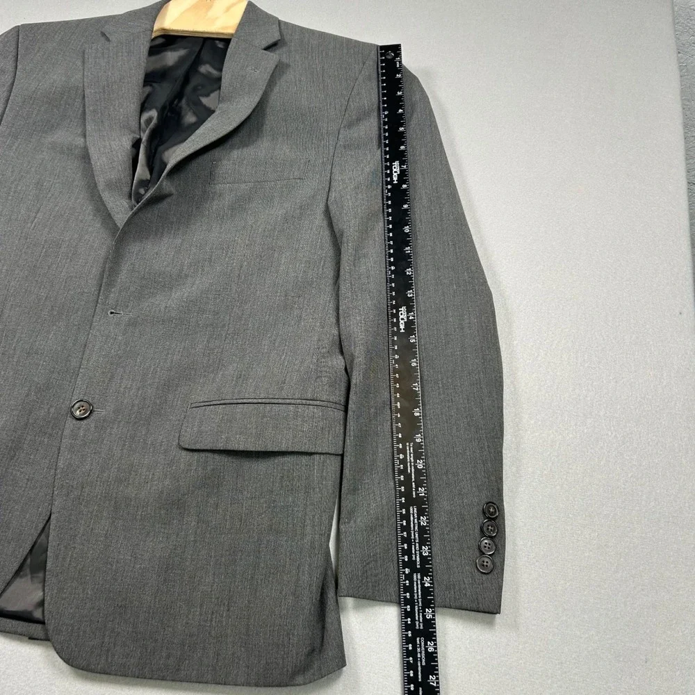 Chaps Mens Suit Jacket Blazer 40R Gray‎ Stretch Two Button Notch Lapel 40 R FLAW